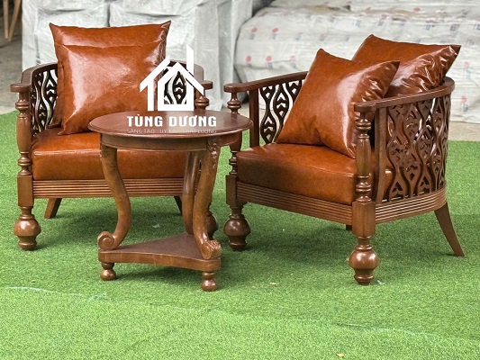 Bàn sofa tròn đế tam giác 