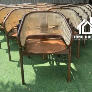 Ghế ăn gỗ cafe Cane mê gỗ