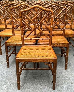 Ghế gỗ cafe Bamboo mây đan