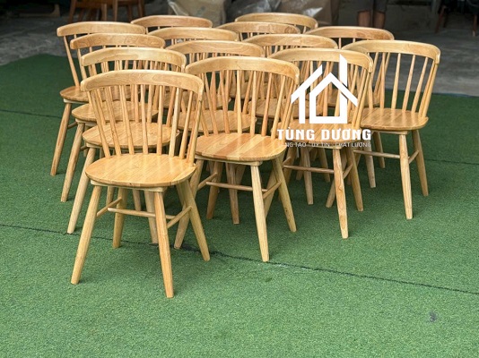 Ghế gỗ quán cafe Pinstol 9 nan 