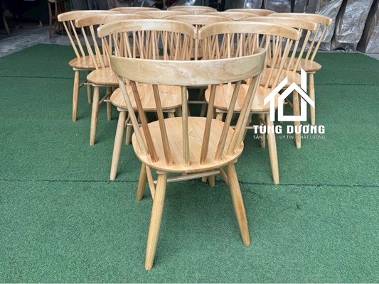 Ghế gỗ quán cafe Pinstol 9 nan